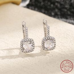 Dangle Earrings 2024 925 Sterling Silver Round Angle Square Zircon With Simple And Fashionable Temperament Advanced Light