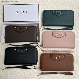 75% Discount High Quality Wholesale Guesse Home New Spring/autumn Fashion Phone Zipper Large Capacity Long Handheld Bag with Box Solid Color Wallet