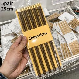 Chopsticks 5Pair Reusable Japanese For Sushi Non-Slip Sticks Chop Chinese Tableware Gift Kitchen Tools