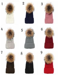 Quality Removable Real Mink Fox Fur Pom Poms Ball Acrylic Beanies Winter Warm Plain Hats Adults Slouchy Mens Womens Snow Warm Hat 5283475