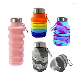 Water Bottles 500ml Portable Silicone Bottle Retractable Folding Coffee Outdoor Travel Tools Sports