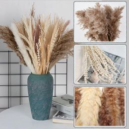 Decorative Flowers 80pcs Natural Dried Fluffy Reed Pampas Grass Bohemian Decor Home Wedding Centerpieces For Tables DIY Bouquet Accessories