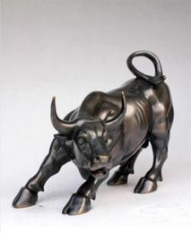 Wall Street bronze statue of a ferocious bull black cattle 5inch8inch274y55721771882627