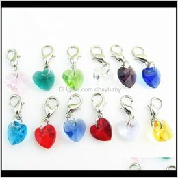 Charms Whole whole 12 Month Crystal Birthstone Floating Dangle Charm For Diy Sier Lobster Clasp Pendant 120PcsLot Sjfdv E3568884