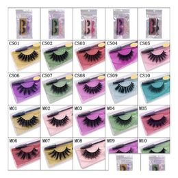 False Eyelashes 3D Mink 40 Style Natural Extension Long Lash Hand Made Fl Stripe Lashes With Brush And Tweeze Fast Drop Delivery Healt Otytf