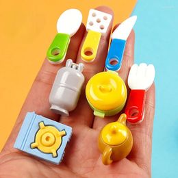 Decorative Figurines 10pcs Kawaii Mini Resin Kitchenware Jewelry Diy Accessories Dollhouse Miniatures Things Figures Statues Figurine