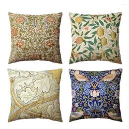 Pillow Retro Flowers Cover45X45cm Floral Plant Printed Decorative Throw Pillowcase Decoration Home Textile For Sofa