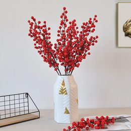 Decorative Flowers Simulated Plant Red Fruit Year Home Living Room Christmas Wedding Soft Decoration DIY Flower Arrangement Accessories