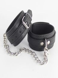 Handcuffs Sex Leather Wrist Cuffs Bondage Gear BDSM Toys Adult Adjustable Hand cuffs Femdom Sex Slave Fetish Bondage Restraints Pr6464315