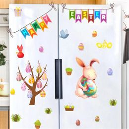 Wall Stickers Easter Happy Sticker Cartoon Creative Letter Children Bedroom Home Decor Window