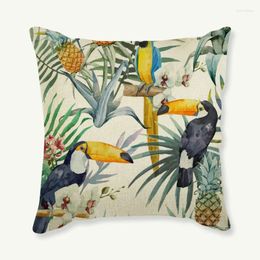 Pillow Tropical Fruits Flamingo Cover Yellow Pineapple Floral Bird Cartoon Printed Home Decoration Sofa Kussenhoes