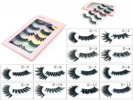 New 3D faux mink eyelashes naturall curl thick multilayer 12 types 5 pairspack sexy full strip eye lashes makeup beauty tools2332473
