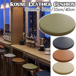 Pillow Waterproof Round PU Leather Bar Stool Bay Window Futon Soft Stuffed Pouf Memory Foam Dining Chair Seat