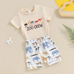 Clothing Sets Mama S Sunshine Summer Baby Boy Clothes Animal Print Short Sleeve T-Shirt Casual Shorts Set Toddler Vacation Outfit