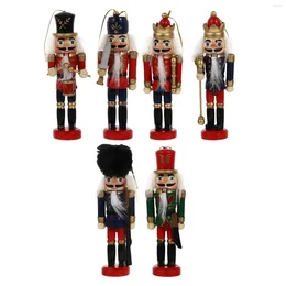 Decorative Figurines Classic Wooden Nutcracker Soldier Ornaments Party Toys (Assorted Color)