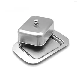 Plates 1pc Butter Dish Stainless Steel With Lid - Solid Cheese/Butter Container Cheese Storage Box