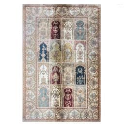 Carpets Silk Carpet Turkish Design Geometric For Living Room All Hand Knotted Rug Size 4'X6'