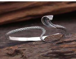 Pure Silver Open Bangles For Women Men Gift About 18cm Vintage Animal Bracelet Thai Jewellery SQM086 Bangle7290584