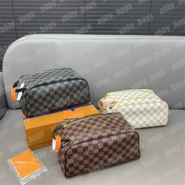 Designer Makeup Bag Luxury Cosmetic Bag Women Travel Make Up Bag Dopp Leather Toilet Bag Fashion Washing Bag Plaid Brand Toiletry Kits