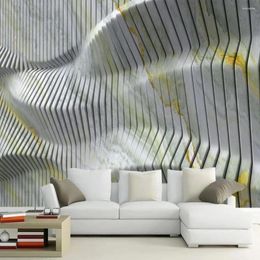 Wallpapers Custom 3D Po Wallpaper Abstract Geometric Solid Curve Marbled Modern Background Wall Decorative Mural