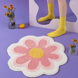 Carpets Flower Shape Non-Slip Bath Floor Mat Bathroom Imitation Cashmere Absorbent Soft Rug Quick-Drying Pad Children'S Room Carpet