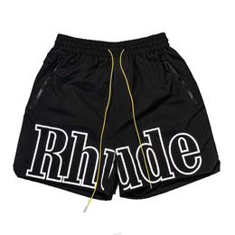 Designer Mens Shorts Rhude Short Beach Mesh Street Sweatpants Basketball Men Limited Swim Knee Length Hip Hop High Sports Training Elastic Wa Yz42 5HWM