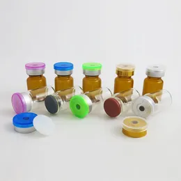 Storage Bottles 50 X 6ml Amber Clear Perfume Essential Oil Essence Glass With Filp Off Lid Pharmaceutica Sample Vials & Rubber Stopper