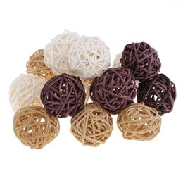 Decorative Flowers 3cm 5cm 7cm Round Wicker Rattan Ball - For Bowls Vase Filler Coffee Table Decor Wedding Party Decoration