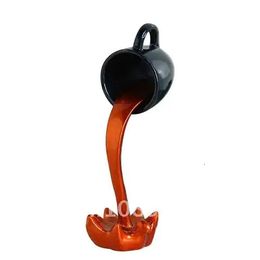 Sculpture Pouring Liquid Cup 3D Floating Coffee Cup Pouring Magic Pouring Splash Home Office Desktop Art Crafts Decoration 240510