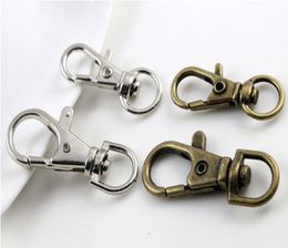 80pcs Silver bronze Plated Metal Swivel Lobster Clasp Clips Key Hooks Keychain Split Key Ring Findings Clasps Making 30mm5670541