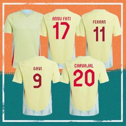 2024 Spagna Pedri Soccer Jersey 24/25 Maillots de Foot Zubimendi Merino Morata Fabian Gavi M.Asensio Shirt Canales Ansu Fati Rodrigo Kit Kit Uniforms