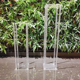 Decorative Plates 10 PCS Table Flower Rack Luxury Acrylic Crystal Wedding Road Lead Centrepiece DIY Event Party Home Decoration