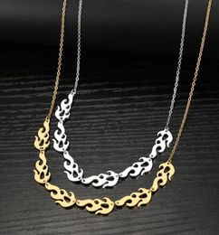 Pendant Necklaces Stainless Steel Flame Punk Accessory Rock Chain Unisex Choker Hip Hop Gothic Necklace For Women Jewelry Gifts7841854