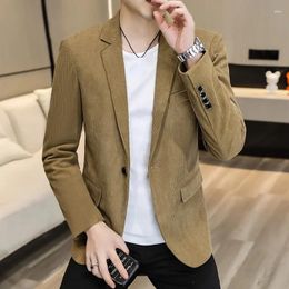 Men's Suits Casual Men Autumn Winter Corduroy Suit Coat Plus Size Mens Vintage Khaki Red Blazer Large 3xl 4xl Boys Top