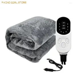 Blankets Machine Washable Car Electric Blanket Flannel 12V Heated Travel 9 Heating Level 3 Auto Off For Truck SUV RV Winter