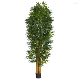 Decorative Flowers Artificial Tree With Natural Trunk Green