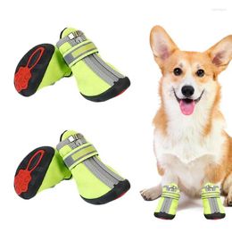Dog Apparel Waterproof Shoes 4 PCS Anti Slip Adjustable Pet Protector Winter Hardwood Puppy Boots Accessories
