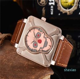 Luxury men039s fashion designer dial cool skull pattern casual watch men039s gift highend military watch9207003