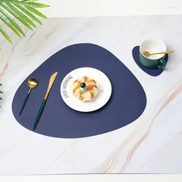 Table Mats Nordic Western Placemat Double-layer Irregular Oil-proof Heat Insulation Pad El Leather PU Mat Dinner Plate Mat&