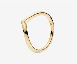 Yellow gold plated Men Rings Rose gold plated Jewelry for 925 Sterling Silver Polished Wishbone Ring with Original box for176V7490350