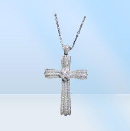 Choucong Handmade Luxury Jewellery Real 925 Sterling Silver Pave White Sapphire CZ Diamond Gemstones Pendant Clavicle Chain Necklace6586261