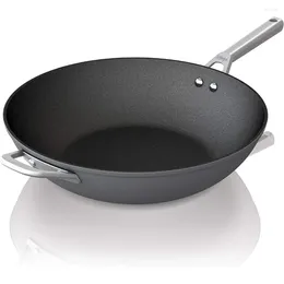 Cookware Sets Foodi NeverStick Premium 11-Inch Wok Hard-Anodized Nonstick Durable & Oven Safe To 500°F Slate Grey