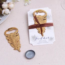 Party Favour 20pcs Vintage Antique Gold Peacock Feather Bottle Opener Anniversary Wedding