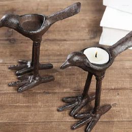 Candle Holders Vintage Iron Metal Bird Stick Standing Candlestick Holder Table Decoration Home Party Ornament
