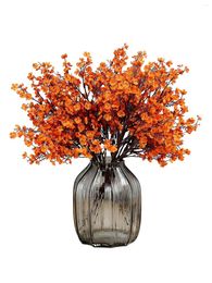 Decorative Flowers 4PC 19.69inch Simulated Fabric Orange Starry Branches Home Decoration Vase Ornaments Office Desk Centre