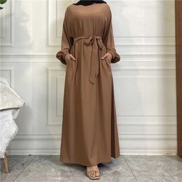 Ethnic Clothing Muslim Fashion Hijab Dubai Abaya Long Dresses Women With Sashes Ramadan Eid Islam Clothing Abaya African Dresses For Women T240510