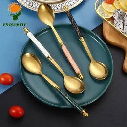Spoons Ice Cream Spoon Mirror Polishing Soup Eco-friendly Nordic For Gift Kitchen Accessories Stainless Steel Handle