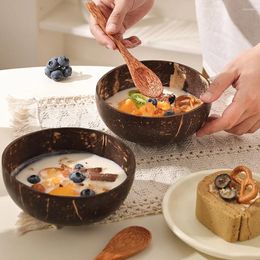 Bowls 1pc Coconut Shell Bowl Spoon Wedding Practical Decorative Tableware