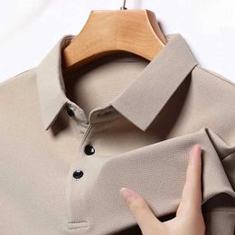 Men's Polos New 2023 Mens Polo Shirt Business Autumn T-shirt Long sleeved Casual Mens Polo Shirt Slim fit Korean style Clothing Button ShirtL2405