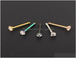 Nose Rings Studs Nostril Piercings Cz Crystal Piercing Stud Stainless Steel Star Nariz Jewellery Wholes Mix Colour Drop Delivery 7122555